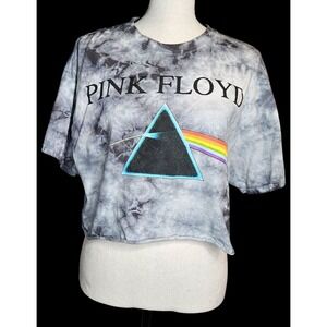 Pink Floyd Dark Side Women's Crop Top Tie Dye Large